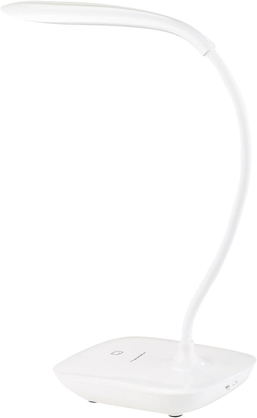 PEARL LED Tischlampe Akku USB: Schwanenhals-Schreibtischleuchte mit 3-Watt-COB-LED & Akku, USB-Ladung (Schreibtischlampe akkubetrieben, Schreibtischlampe, Mac)