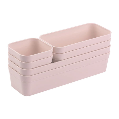 Gariella 1x Schubladen-Organizer Set Aufbewahrungs-Box Einteiler Trenn-System verstellbar Utensilien Stauraum Wohn-Badezimmer Kunststoff anthrazit