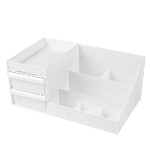 URAQT MakeUp Organizer, Kosmetik Organizer mit 2 Schubladen und 10 Fächern
