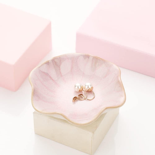 Binoster Keramik Schmuckschale,zimmer deko aesthetic room decor,Schlüsselablage,kleiner Ringhalter,Schmuckteller,Schmucktablett,Auffangschale,dekoration aesthetic,Nachttisch-Dekoration (Rosa)