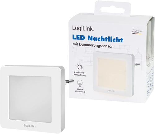 LogiLink LED013 - LED Nachtlicht / Beleuchtung mit Dämmerungssensor und 2 Helligkeitsstufen