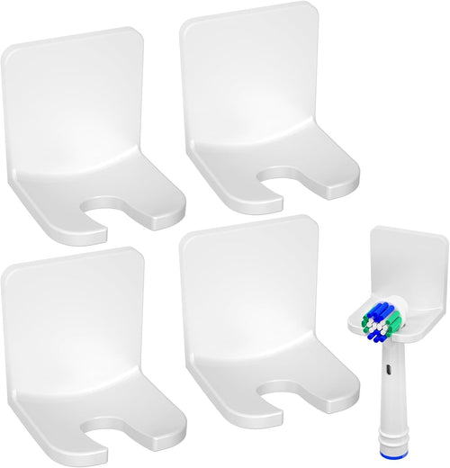4 Pack Elektrische Zahnbürste Halterung, Selbstklebende elektrische zahnbürste Halter für die Wandmontage, Zahnbürstenhalter für die Aufbewahrung im Badezimmer, weiß