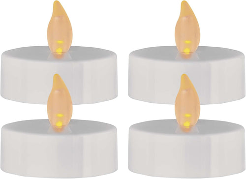 EMOS LED-Teelichter, 4 Stück flammenlose weiße Kerzen mit Flacker-Effekt, Dekoration für Weihnachten, Allerheiligen, Partys, IP20 für Innen, mit Batterie, Vintage-Warmweiß