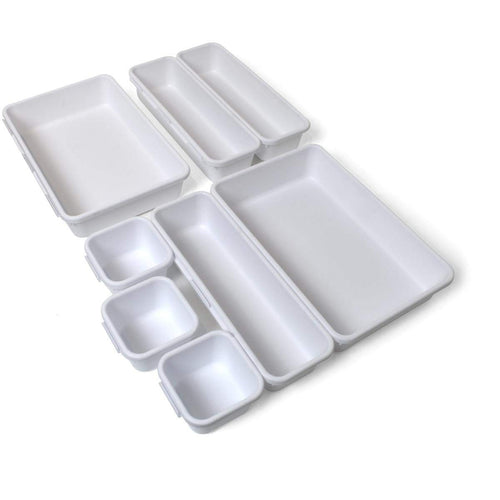 iGadgitz Home U7125 Plastik Schubladen Ordnungssystem, Schubladeneinsatz, Schubladen Organizer -Grau