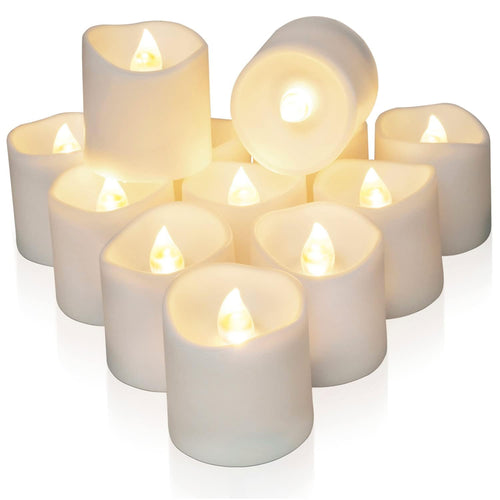 Homemory 12er LED Teelichter mit Timer, Warmweiß, 6 Std. EIN/18 Std. AUS