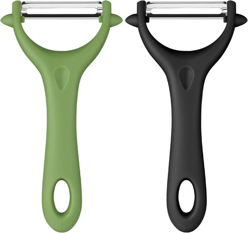 AUAUY 2PCS Universalschäler Sparschäler, Edelstahl, Y-Förmig, Schwarz&Grün