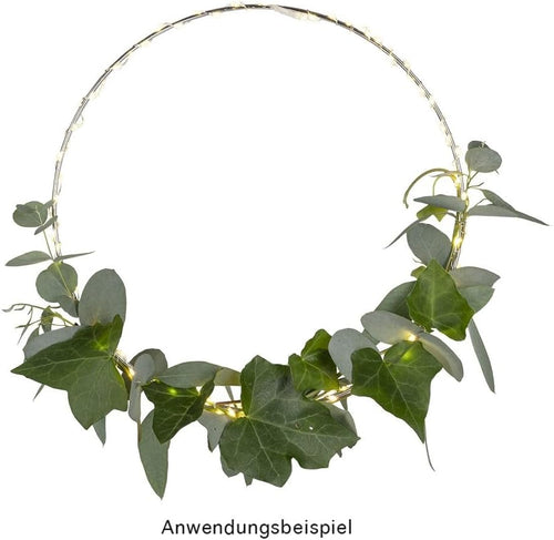 Ideen mit Herz LED-Draht-Lichterkette | 1,5 cm Lichtabstand | extra kleiner Lampenabstand | warmweiß | batteriebetrieben | inkl. Timer-Funktion (60 LEDs | 120 cm Kabellänge)