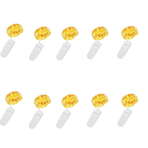 Lichterkette mit Batterien, 10 Stück, 1 m, 10 LEDs, IP44, wasserdicht, Miniatur, dekorativ, batteriebetrieben, für Weihnachten, Gartenparty im Innenbereich (warmweiß)