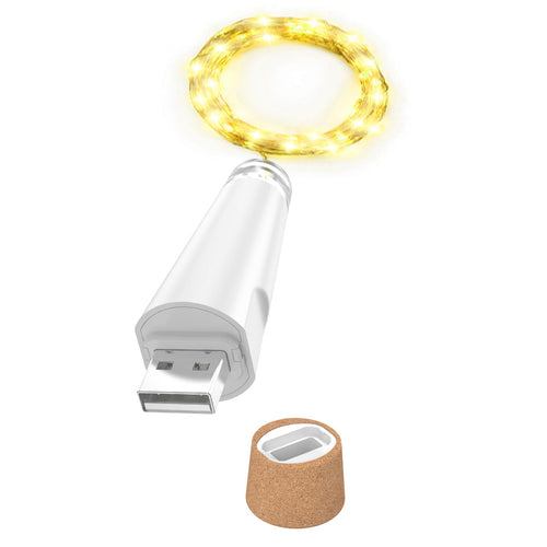Lichterkette, USB Wiederaufladbare Weinflaschenlichter mit Korken, 2024 Version USB Lichterkette für Party Weihnachten
