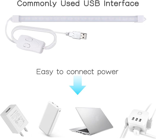 Milpoel USB LED Lichtleiste, 35cm, 3 Farbtemperaturen 3000K/4500K/6000K, 5V LED Tape Strip für Küche Schrank TV Computer (Extra Dünn F)