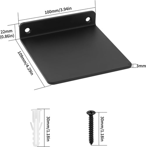 2 STK Kleine Wandregal schwarz, Mini Regal Wand, schwarz Schweberegale für Wände, Regalbrett schwarz Regal kinderzimmer, Bücherregal Dekoration wandboard für Küche Badezimmer Wohnzimmer, 11x10x2,3 cm