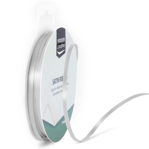 Vaessen Creative Satinband 3mmx10m Dunkel Grün, Schleifenband, Dekoband, Bänder zum Basteln, Stoffbänder für Hochzeit, Taufe Und Geburtstagsgeschenke