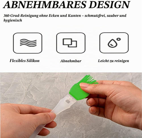 2 Stück Silikon Backpinsel, Küche Pastry Brush, Grillbürste Pinsel, Basting Gebäckbürste, BBQ Pinsel für Grillen, Gebäck, Rühren, Backen, Kochen