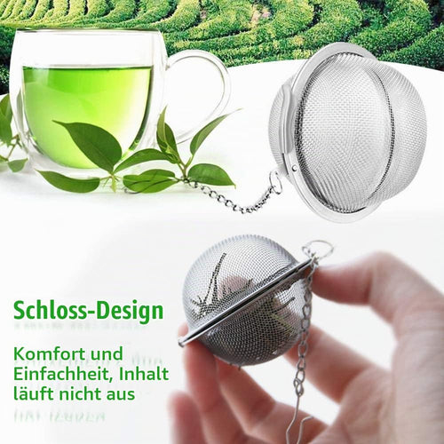 NC 2 Stück Teesieb 5.5 cm Teeei mit Kette 304 Edelstahl Teefilter für losen Tee und Mulling Gewürze