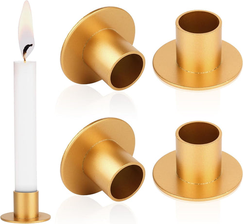4Pcs Kerzenständer, Gold Kerzenhalter Stabkerzen,Metall Candles Holders