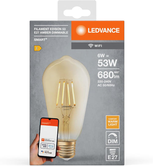 LEDVANCE SMART+ Filament Edison Dimmable Warmweiß 2400 K 6 W