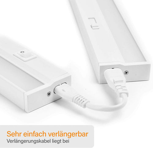 NCC-Licht LED Unterbauleuchte Conero DIM 40cm Weiß 7W 406Lumen 4000K verlängerbar Schalter dimmbar