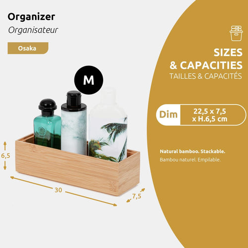 Compactor Organizer Größe M 22,5x7,5x6,5 cm aus Bambus