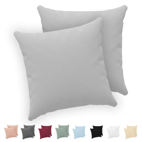 Twinzen - Kissenbezug 40x40cm - 2er Set - 100% Baumwolle - Anthrazit
