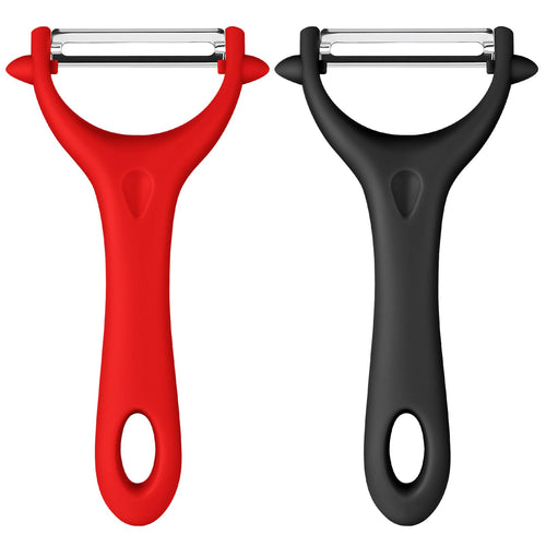 AUAUY 2PCS Universalschäler Sparschäler, Edelstahl, Y-Förmig, Schwarz&Grün