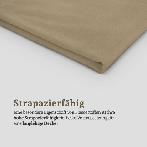 Bestlivings Fleecedecke 130x170 cm Taupe, angenehm wärmende Kuscheldecke