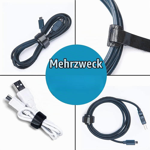 Klett Kabelbinder Wiederverwendbare Schwarz 50 Stück Klettband Klettkabelbinder Kabel Klettband Kabelklett Klettbinder Verstellbare Wiederverschließbar Kabelklettbänder