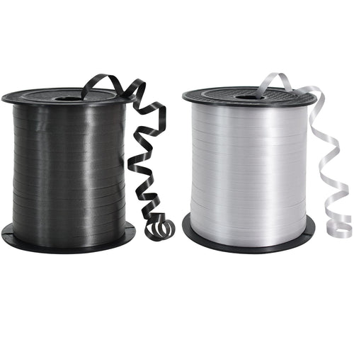 450 Meters Geschenkband Weiss - Gold 5mm Geschenkbänder luftballon schnur - luftballon band Luftballons Hochzeit Geschenkverpackung für Weihnachtsdeko, Ballonverschlüsse, Geschenkverpackung