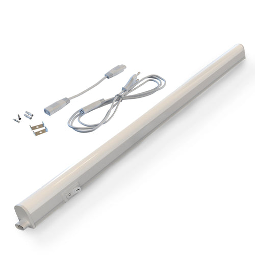 BRILONER - LED Leiste mit Ein/Aus-Schalter, neutralweiße Lichtfarbe, inkl. Steckerkabel, Unterbauleuchte Küche, LED Lichtleiste Küche, Schrankbeleuchtung, Küchenlampe, Lampe, 31,3x2,2x3 cm, Weiß