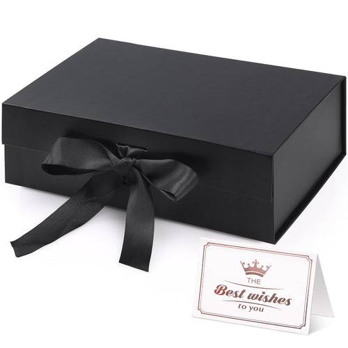 Hianjoo Geschenkbox mit Deckel 23x17x7cm, Magnetische Geschenkboxen mit Schleife, Geschenkkarton Faltbare für Weihnachten Hochzeit Geburtstag Jubiläum Valentinstag Geschenkverpackung - Rot
