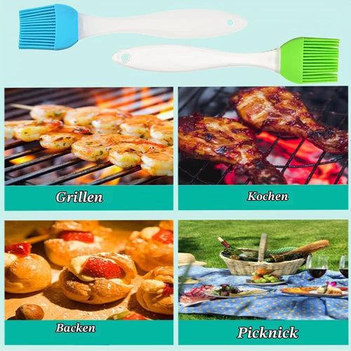 2 Stück Silikon Backpinsel, Küche Pastry Brush, Grillbürste Pinsel, Basting Gebäckbürste, BBQ Pinsel für Grillen, Gebäck, Rühren, Backen, Kochen