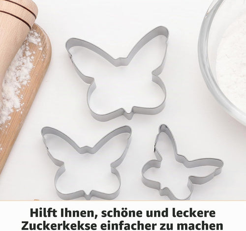 3 Stück Schmetterling Ausstecher Set,Ausstecher Schmetterling
