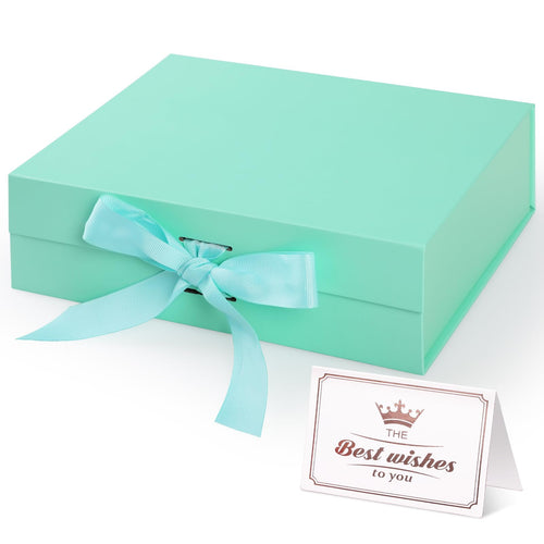 Hianjoo Geschenkbox mit Deckel 23x17x7cm, Magnetische Geschenkboxen mit Schleife, Geschenkkarton Faltbare für Weihnachten Hochzeit Geburtstag Jubiläum Valentinstag Geschenkverpackung - Rot