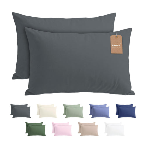 Lavea® 2er Set Kissenbezug - 40x40 - Eukalyptus