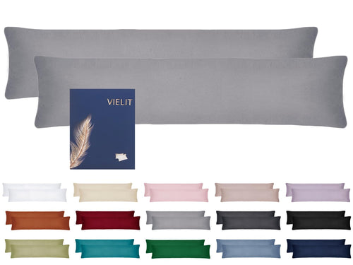 Vielit Kissenbezug 40 x 80 2pc Kopfkissenbezug Anthrazit Öko-Zertifikat