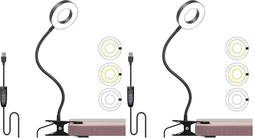 Foneso Klemme Lampe,48 LEDs Dimmbare Leselampe Bett(Schwarz)