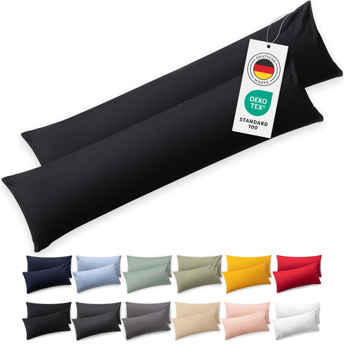 Blumtal Kissenbezug 40x40 cm (2er Set Kissenbezüge) - Grau - 100% Baumwoll-Jersey, Oeko-Tex Zertifiziert, Kissenhülle 40x40 - Jersey Kopfkissenbezug für Kissen 40x40 cm mit Reißverschluss