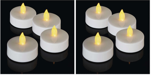 EMOS LED-Teelichter, 4 Stück flammenlose weiße Kerzen mit Flacker-Effekt, Dekoration für Weihnachten, Allerheiligen, Partys, IP20 für Innen, mit Batterie, Vintage-Warmweiß