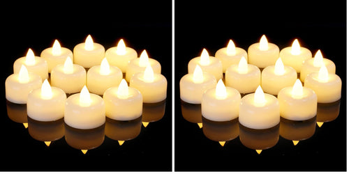 AMAGIC Flammenlose Led Teelicht batterie, 12er,warmweiß Licht, Wachshülle