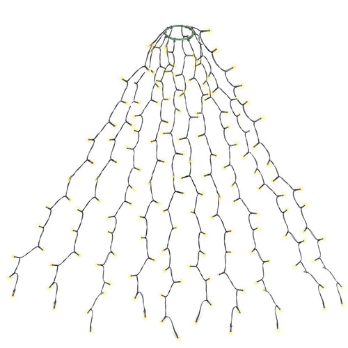 SALCAR Weihnachtsbaum Lichterkette 1,5m 200er LED mit 8 Girlanden, Warmweiß