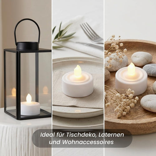 Star LED-Teelicht "T-Light", 2 Stück, flackernd inklusive Batterien, Timer Blisterpackung, 2,9 x 3,6 x 3,6 cm, weiß 068-05
