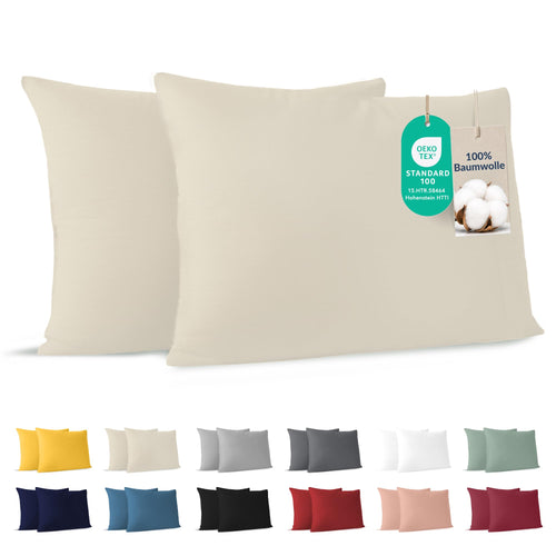 Dreamzie - Kissenbezug 40x40cm - 2er Set - 100% Baumwolle - Anthrazit