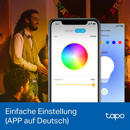 Tapo L530E alexa Lampe E27, Energie sparen, Mehrfarbrige dimmbare smarte WLAN Glühbirne, Smart home alexa zubehör, Abläufe und Zeitpläne, Kein Hub notwendig