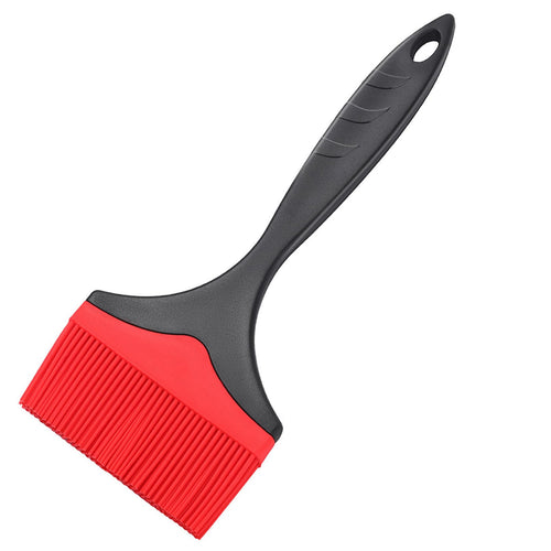 Großer Silikon-Backpinsel – Silikon-Backpinsel zum Grillen, hitzebeständige Pinsel, zum Verteilen von Öl, Butter, Soße zum Kochen, Backen, Grillen, 10 cm, extra breiter Grillpinsel (Rot 2)