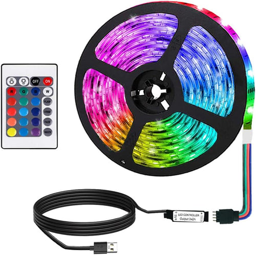 USB LED Streifen, 3,2ft 24 Tasten Lichtleiste Fernbedienung für Partys, DIY Innendekoration