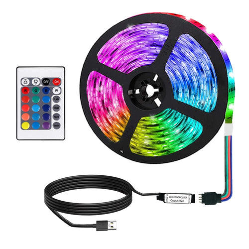 USB LED Streifen, 3,2ft 24 Tasten Lichtleiste Fernbedienung für Partys, DIY Innendekoration