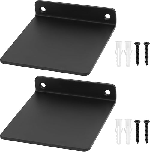2 STK Kleine Wandregal schwarz, Mini Regal Wand, schwarz Schweberegale für Wände, Regalbrett schwarz Regal kinderzimmer, Bücherregal Dekoration wandboard für Küche Badezimmer Wohnzimmer, 11x10x2,3 cm