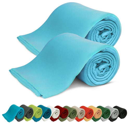 KiGATEX Polar Fleecedecken 2er Set Silber 130x160 cm Oeko-TEX® ca. 420g