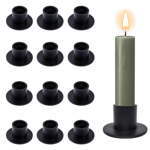 6 Stück Schwarze Kerzenständer,Retro Candlelight Dinner Kerzenhalter, für Wohn,Esszimmer und Schlafzimmerdekoration Kamindekoration