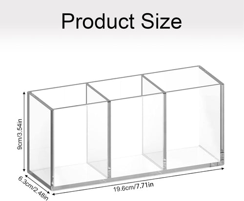 Acrylic Pinselhalter, 3 Fächer Make Up Organizer, Schminktisch Organizer