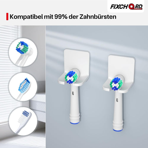 4 Pack Elektrische Zahnbürste Halterung, Selbstklebende elektrische zahnbürste Halter für die Wandmontage, Zahnbürstenhalter für die Aufbewahrung im Badezimmer, weiß
